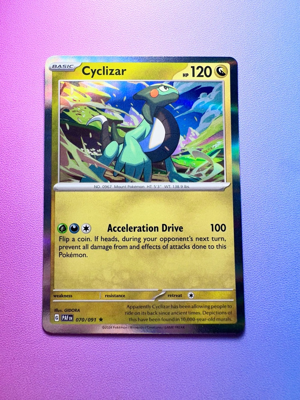 cyclizar - 070/091 (holo rare) — pokemon: paldean fates